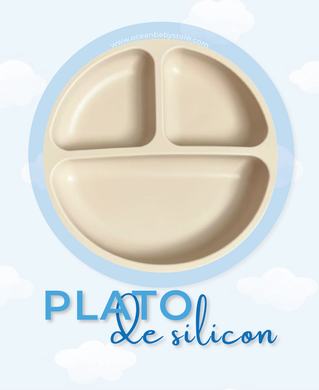 Plato de Silicone especial para la Alimentacion Complementaria, BPA FREE.